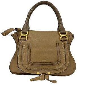 CHLOE Marcie Handbag Leather Bag Beige